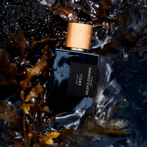 Goldfield & Banks Pacific Rock Swell Extrait de Parfum – morskie perfumy z bergamotką, kardamonem, szałwią, wodorostami, mimozą, sandałowcem i ambrą szarą.