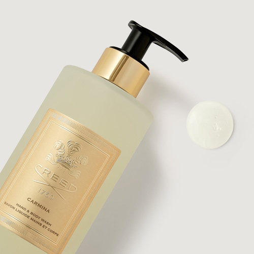 Creed Carmina Hand and Body Wash – perfumowany żel do mycia rąk i ciała o zapachu czarnej wiśni, róży, fiołka, ambry i piżma.