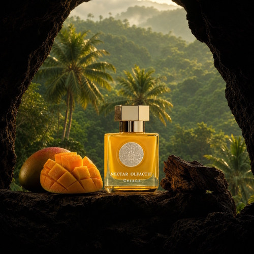 Nectar Olfactif Cerana – niszowe perfumy owocowe z mango, liczi, czarną porzeczką, różą, geranium, labdanum, piżmem i kambodżańskim oudem.