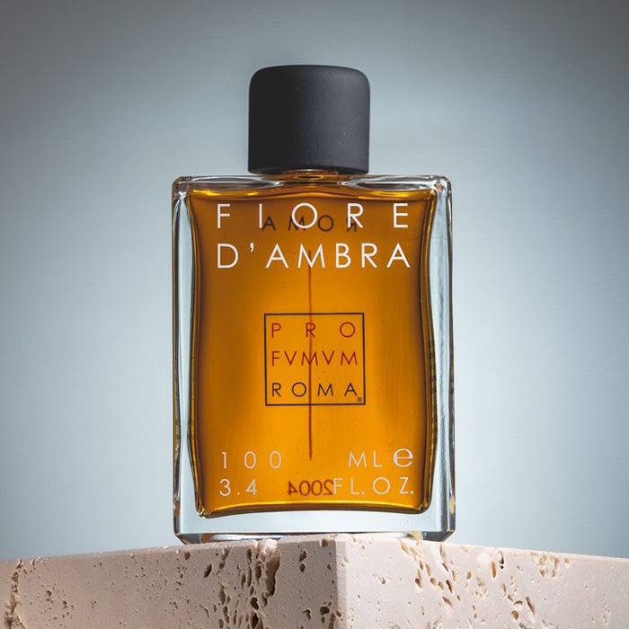 Profumum Roma Fiore d’Ambra – flakon perfum podkreślający ciepły, ambrowo-orientalny charakter kompozycji.