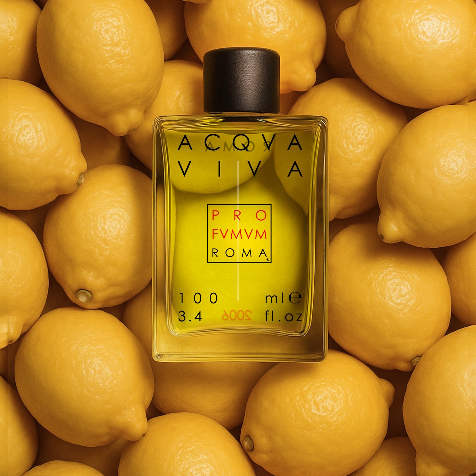 Profumum Roma Acqua Viva – flakon perfum inspirowany wybrzeżem Amalfi i świeżym cytrusowo-drzewnym charakterem zapachu.